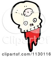 Cartoon Of A Skull Spurting Blood 5 Royalty Free Vector Clipart by lineartestpilot