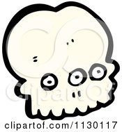 Cartoon Of An Alien Skull 4 Royalty Free Vector Clipart by lineartestpilot