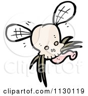 Cartoon Of A Skull Bug Fly 3 Royalty Free Vector Clipart by lineartestpilot