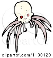 Cartoon Of A Skull With Creepy Legs 1 Royalty Free Vector Clipart