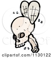 Cartoon Of A Skull Bug Fly 2 Royalty Free Vector Clipart by lineartestpilot