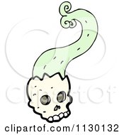 Cartoon Of A Skull Spurting Green Goo 4 Royalty Free Vector Clipart