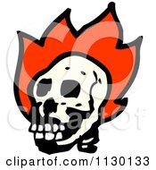 Poster, Art Print Of Human Skull With Flames 6