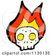Poster, Art Print Of Human Skull With Flames 8