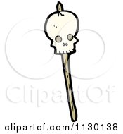 Cartoon Of A Speared Skull Royalty Free Vector Clipart
