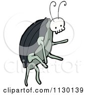 Cartoon Of A Skull Bug Beetle 2 Royalty Free Vector Clipart by lineartestpilot