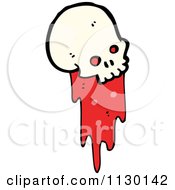 Cartoon Of A Skull Spurting Blood 6 Royalty Free Vector Clipart by lineartestpilot