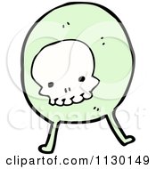 Cartoon Of A Green Skull Ghost 4 Royalty Free Vector Clipart by lineartestpilot