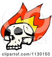 Poster, Art Print Of Human Skull With Flames 12