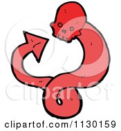Cartoon Of A Red Skull Snake 5 Royalty Free Vector Clipart by lineartestpilot