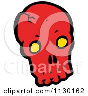Cartoon Of A Red Skull 12 Royalty Free Vector Clipart