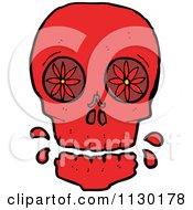 Cartoon Of A Red Skull 13 Royalty Free Vector Clipart