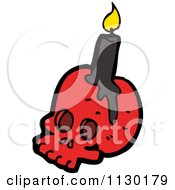 Poster, Art Print Of Black Candle On A Red Skull