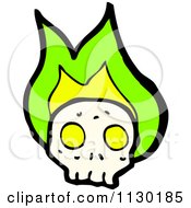 Human Skull With Green Flames 8