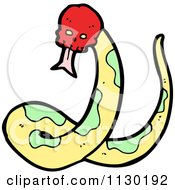 Cartoon Of A Red Skull Snake 6 Royalty Free Vector Clipart by lineartestpilot