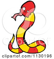 Cartoon Of A Red Skull Snake 7 Royalty Free Vector Clipart