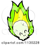 Poster, Art Print Of Human Skull With Green Flames 1