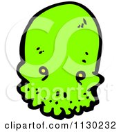 Poster, Art Print Of Green Alien Skull 2