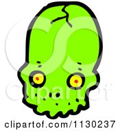 Poster, Art Print Of Green Alien Skull 4