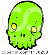 Poster, Art Print Of Green Alien Skull 7
