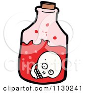Poster, Art Print Of Skull In A Bottle Of Red Liquid