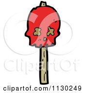Cartoon Of A Red Skull On A Stick 2 Royalty Free Vector Clipart