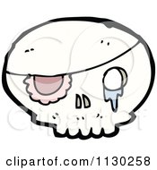 Cartoon Of A Pirate Skull 4 Royalty Free Vector Clipart by lineartestpilot