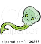 Cartoon Of A Green Skull With Slime 2 Royalty Free Vector Clipart