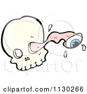 Cartoon Of An Eyeball Popping Out Of A Skull Royalty Free Vector Clipart by lineartestpilot