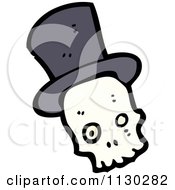Cartoon Of A Skull Wearing A Top Hat Royalty Free Vector Clipart by lineartestpilot