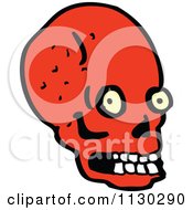 Cartoon Of A Red Skull 10 Royalty Free Vector Clipart