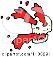 Cartoon Of A Skull Spurting Blood 2 Royalty Free Vector Clipart by lineartestpilot