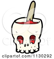 Cartoon Of A Bloody Skull Bowl Royalty Free Vector Clipart