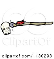 Cartoon Of A Skull With An Arrow 4 Royalty Free Vector Clipart by lineartestpilot