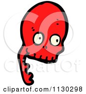 Cartoon Of A Red Skull 7 Royalty Free Vector Clipart
