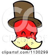 Poster, Art Print Of Red Skull With A Mustache And Top Hat 3