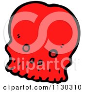 Cartoon Of A Red Skull 2 Royalty Free Vector Clipart