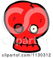 Cartoon Of A Red Skull 4 Royalty Free Vector Clipart