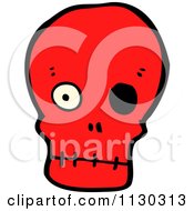 Cartoon Of A Red Skull 5 Royalty Free Vector Clipart