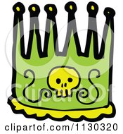 Cartoon Of A Green Skull Crown Royalty Free Vector Clipart