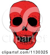 Cartoon Of A Red Skull 9 Royalty Free Vector Clipart