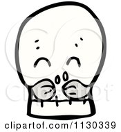 Cartoon Of A Skull With A Mustache Royalty Free Vector Clipart by lineartestpilot