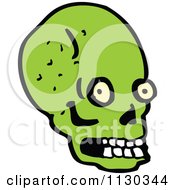Cartoon Of A Green Skull 12 Royalty Free Vector Clipart