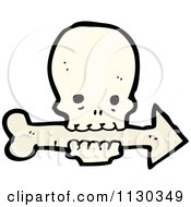 Cartoon Of A Skull And Arrow 1 Royalty Free Vector Clipart