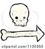 Cartoon Of A Skull And Arrow 2 Royalty Free Vector Clipart