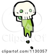 Cartoon Of A Skull Spurting Green Goo 3 Royalty Free Vector Clipart by lineartestpilot