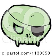 Cartoon Of A Green Pirate Skull 2 Royalty Free Vector Clipart