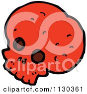 Cartoon Of A Red Skull 11 Royalty Free Vector Clipart