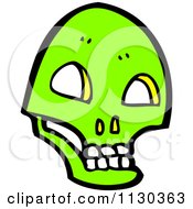 Cartoon Of A Green Skull 6 Royalty Free Vector Clipart