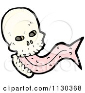 Cartoon Of A Forked Tongued Skull Royalty Free Vector Clipart
